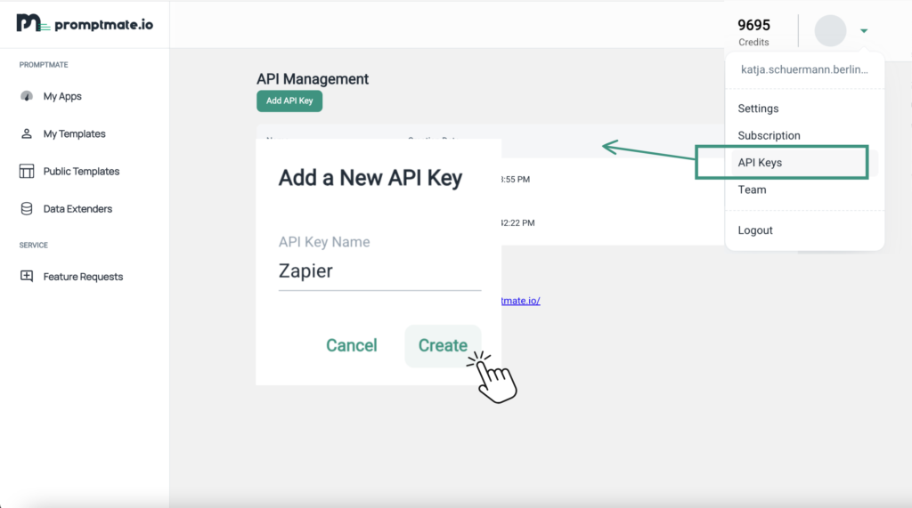 API key for Zapier
